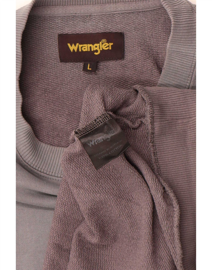 Wrangler grafisk sweatshirt til mænd, stor grå bomuld