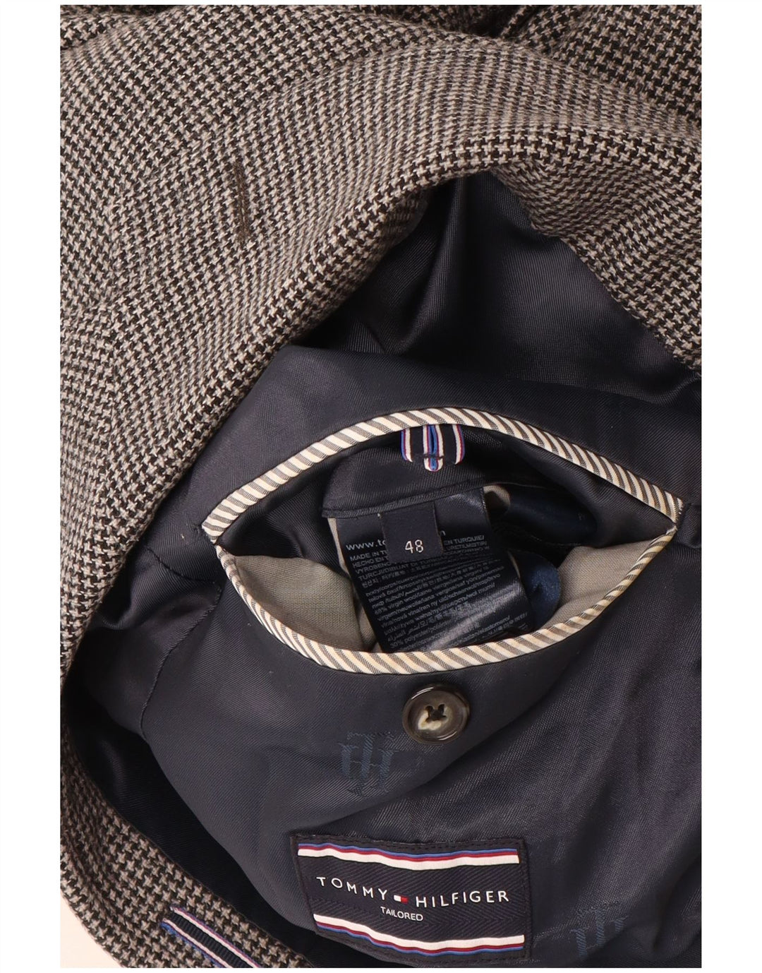 TOMMY HILFIGER Skræddersyet blazerjakke til mænd IT 48 Medium Grey Houndstooth
