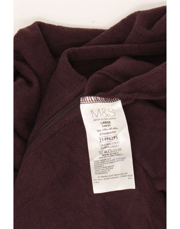 Marks & Spencer Herre Standard Fleecejakke UK 40 Large Bourgogne Polyester