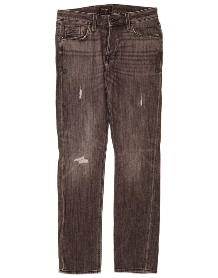 Jack & Jones Herre Distressed Slim Jeans W31 L34 Grå Bomuld