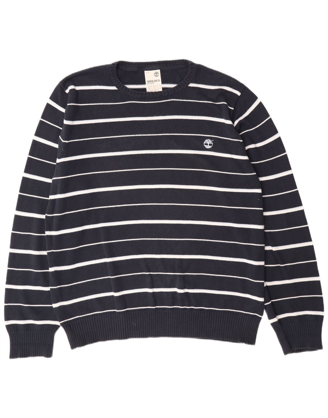 TIMBERLAND Herre sweater med rund hals XL marineblå stribet bomuld