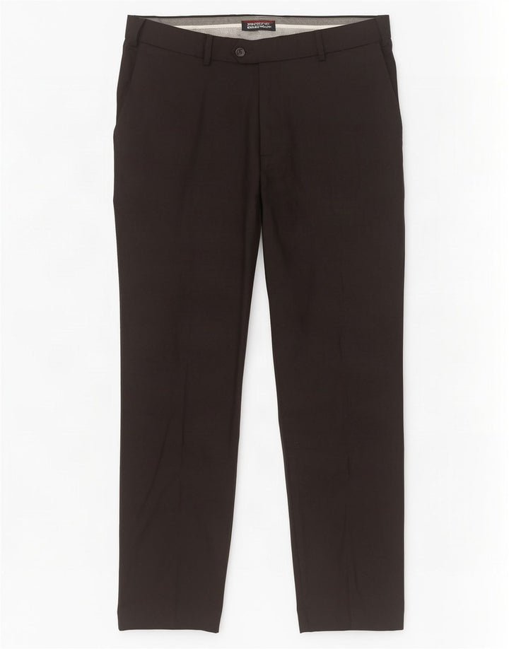 Marks & Spencer Herre Skræddersyet Fit Straight Suit Bukser W38 L31 Sort Uld