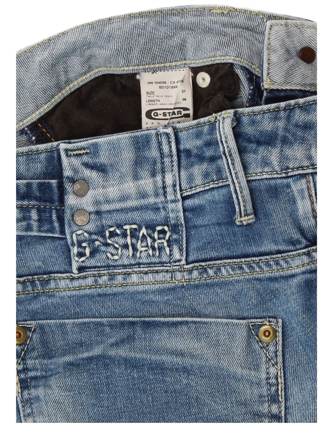 G-STAR Dame Distressed Slim Jeans W31 L36 Blå Bomuld