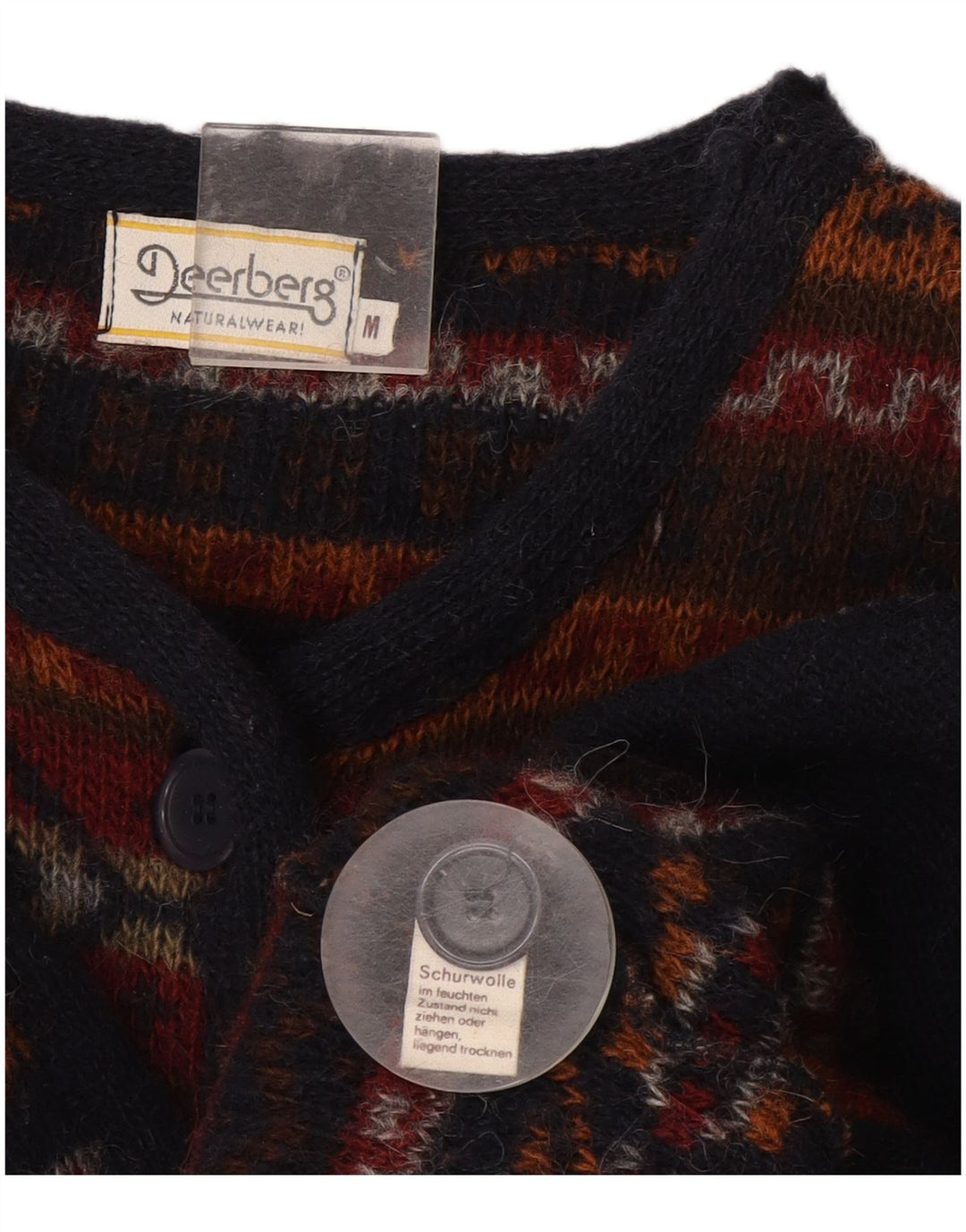 Deerberg Dame Cardigan Sweater UK 14 Medium Multicolored Fair Isle