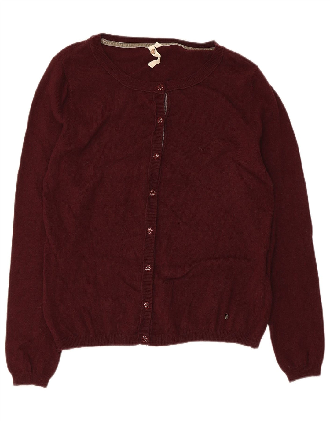 WHITE STUFF Dame cardigan sweater UK 14 Medium Maroon Viscose