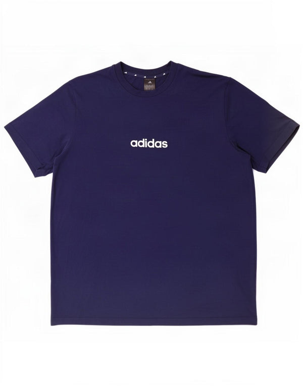 Adidas Herre grafisk T-shirt top XL marineblå bomuld