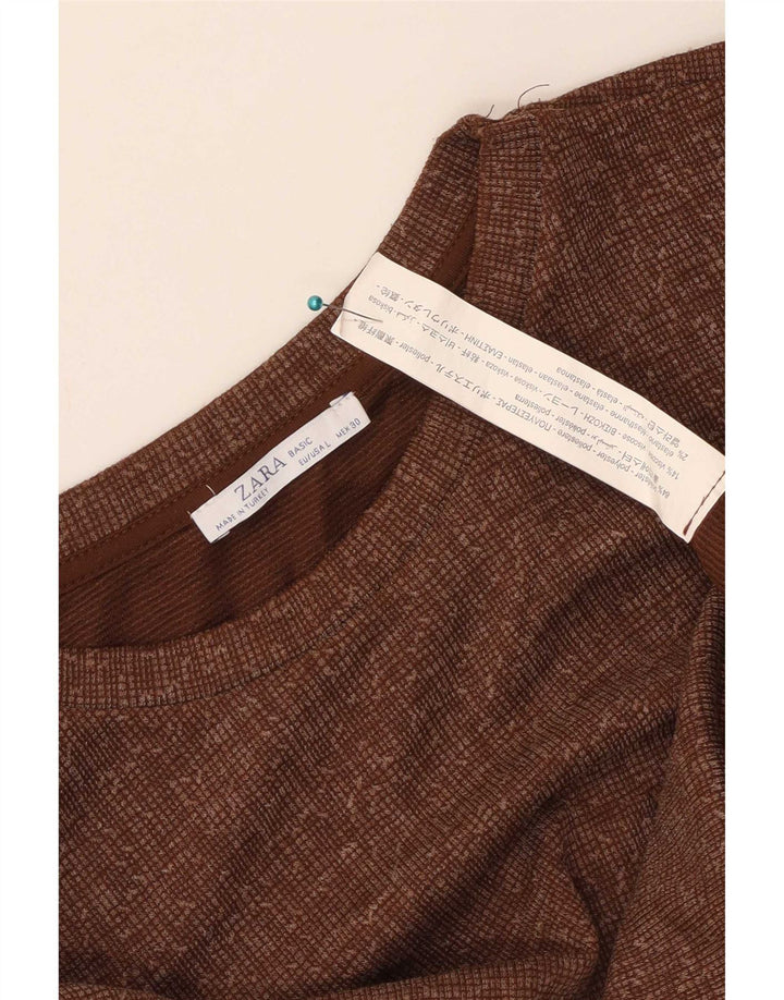Zara teltkjole til kvinder UK 16 Stor brun polyester