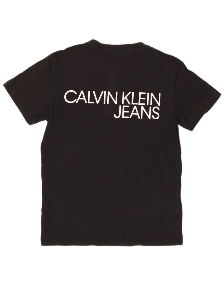 CALVIN KLEIN JEANS Herre grafisk T-shirt Top Lille sort bomuld