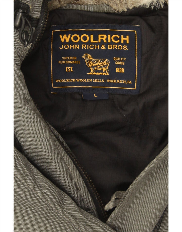Woolrich Herre Hooded Windbreaker Jacket UK 40 Large Grey