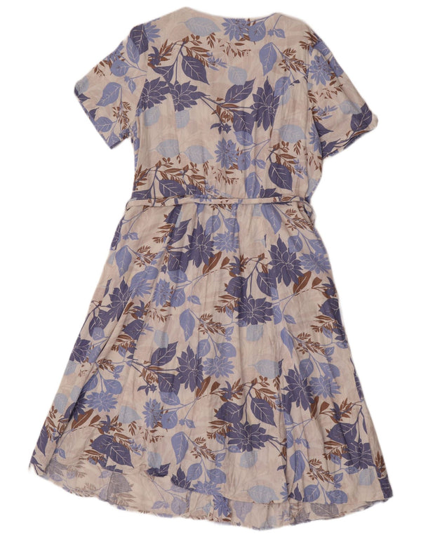 Marks & Spencer Kortærmede skjortekjole til kvinder UK 16 Large Blue Floral