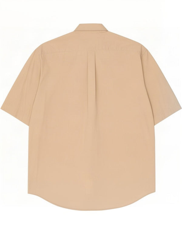 Benetton Kortærmet Herreskjorte XL Beige Bomuld