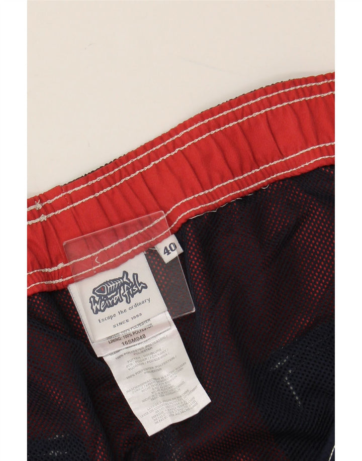 WEIRD FISH Grafiske svømmeshorts til mænd XL Navy Blue Colourblock