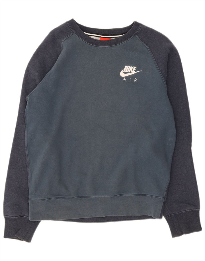 Nike Sweatshirt til mænd, lille marineblå farveblok bomuld