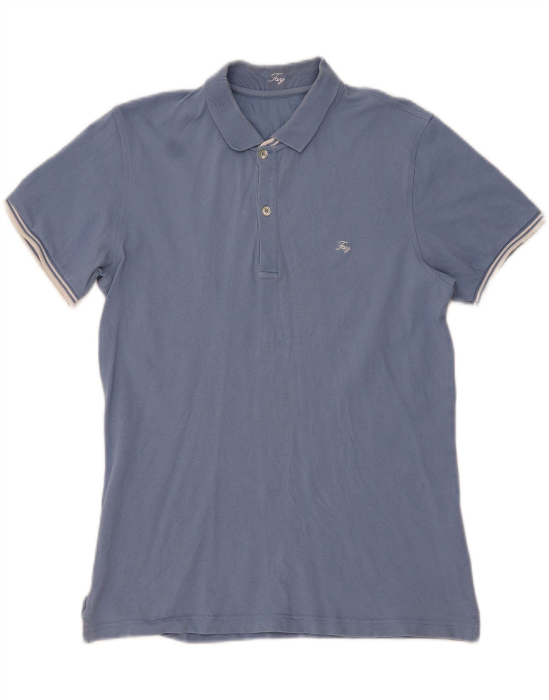 Fay Herre Polo Shirt Stor Blå Bomuld