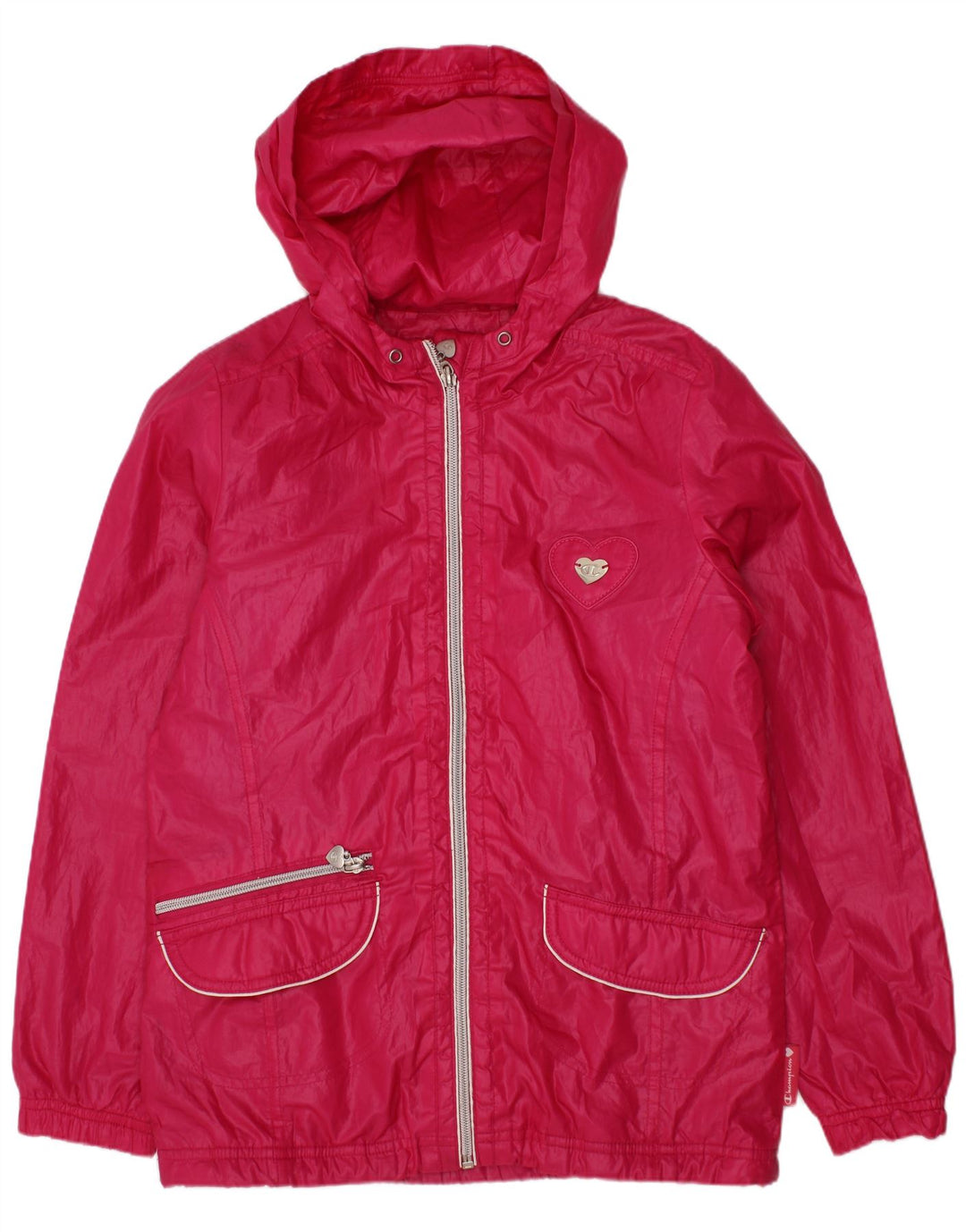 CHAMPION Piger Hættejakke Windbreaker 9-10 år Pink Polyester