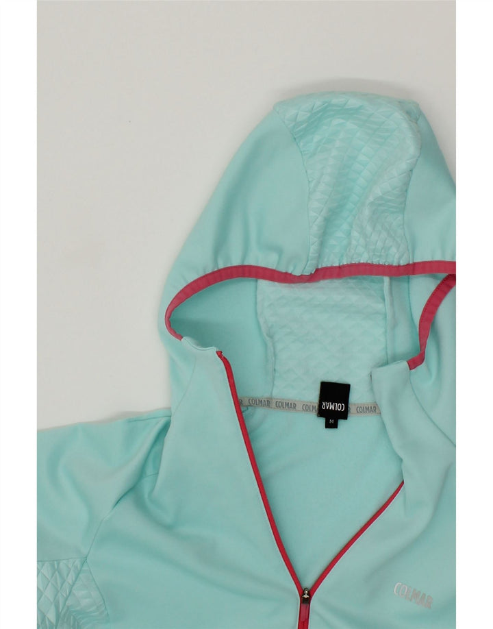 COLMAR Womens Hooded Tracksuit Top Jacket UK 14 Medium Turquoise Polyester Vintage Colmar and Second-Hand Colmar from Messina Hembry 