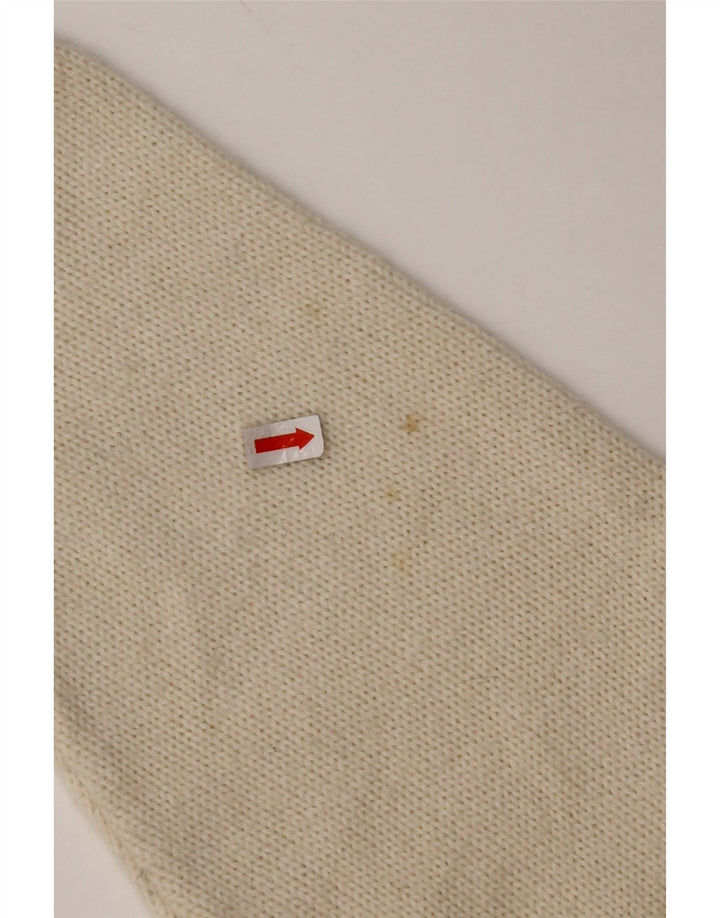 VINTAGE Womens Crop Turtle Neck sweater UK 14 Medium Off White