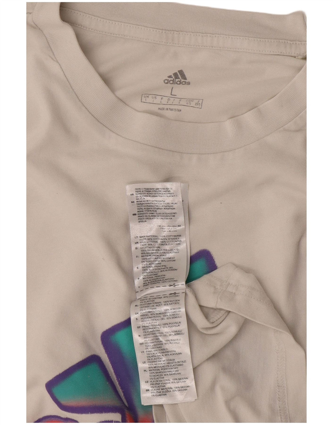 Adidas Grafisk T-shirt top til mænd, stor hvid bomuld
