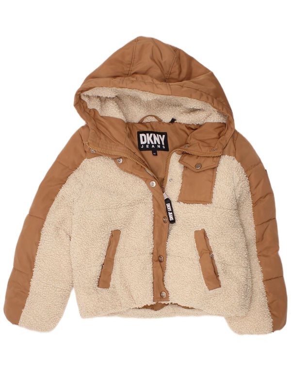 Dkny Piger Hættejakke 5-6 År Brun Colourblock Polyester