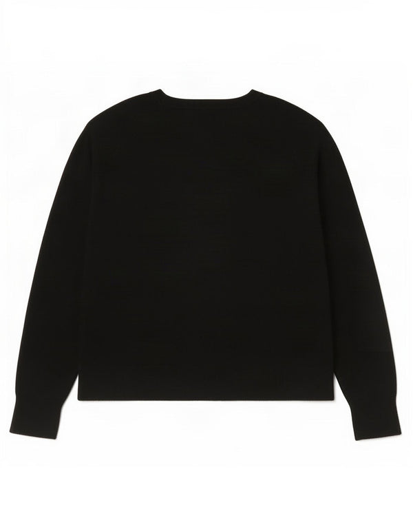 Zara Dame Boat Neck Jumper Sweater UK 14 Medium Black Viscose