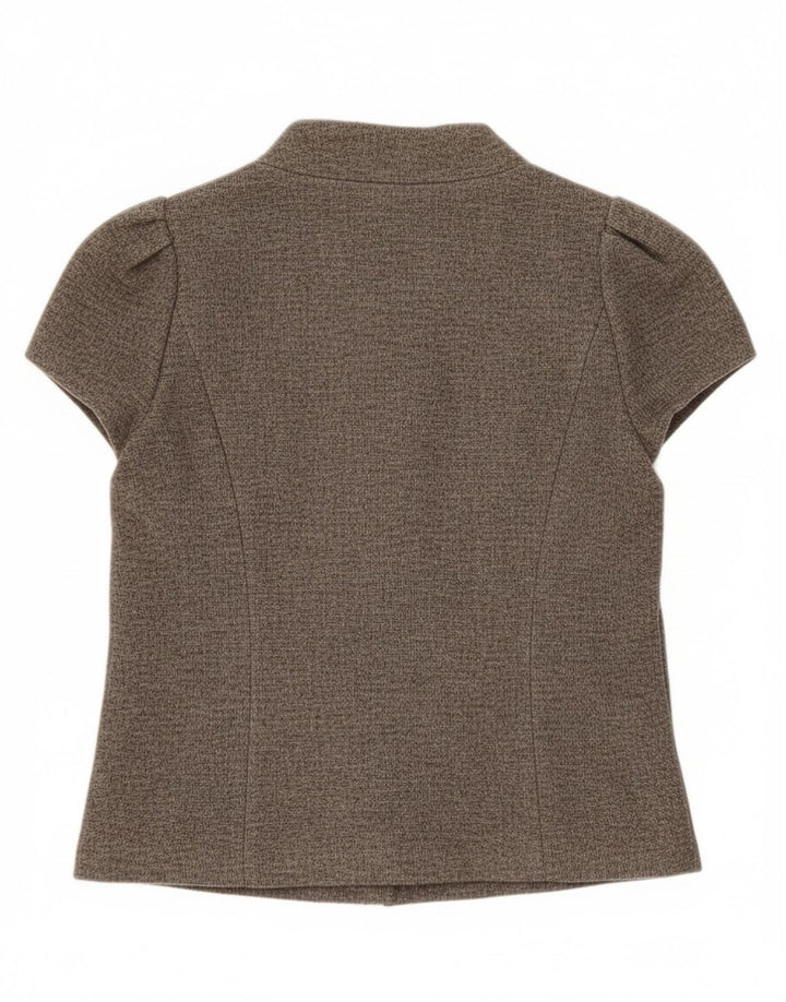 Rene Lezard kortærmet blazerjakke til kvinder EU 36 Lille grå uld