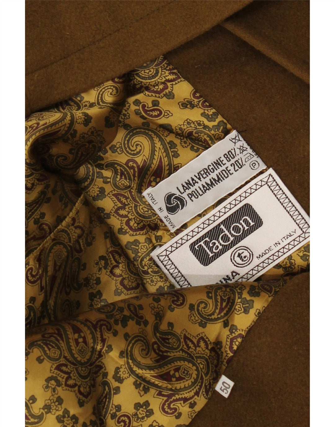 Tadon Herre Hooded Duffel Coat IT 50 Large Brown Virgin Wool