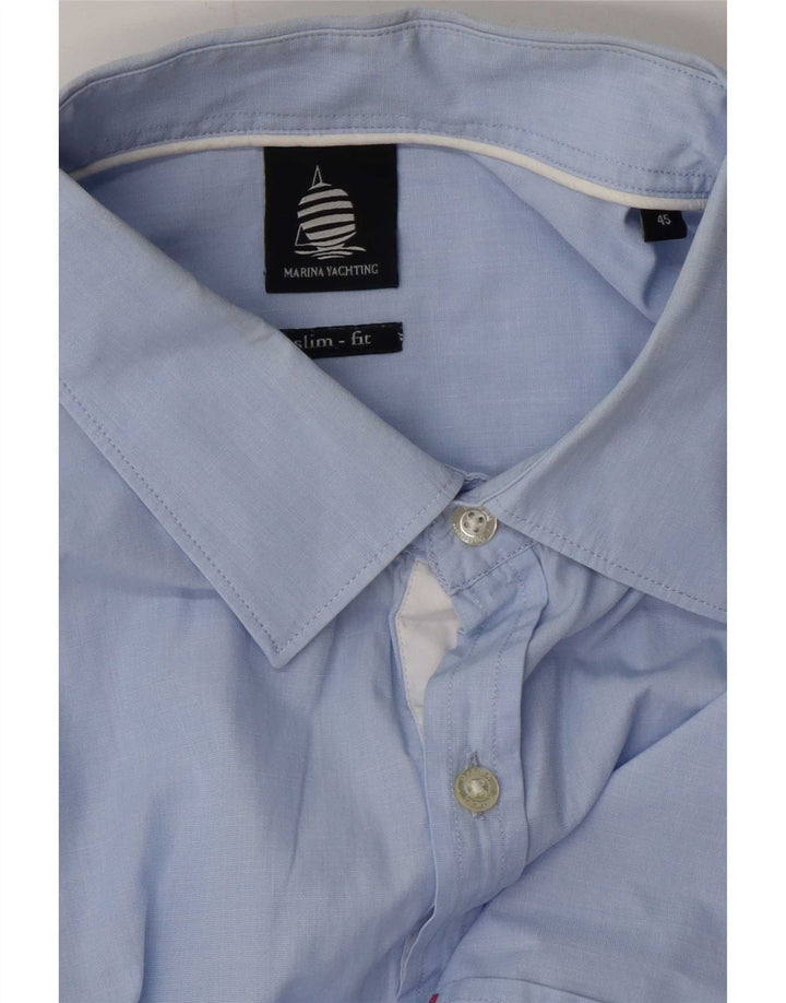 Marina Yachting Herre Slim Fit Skjorte Størrelse 45 XL Blå
