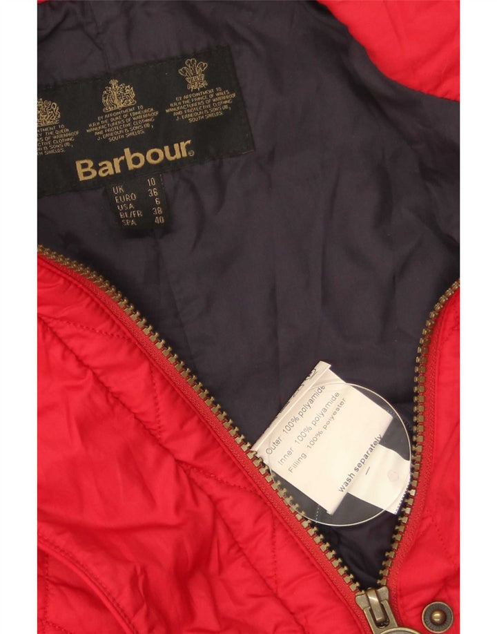 Barbour Quiltet jakke til kvinder UK 10 Lille rød polyamid