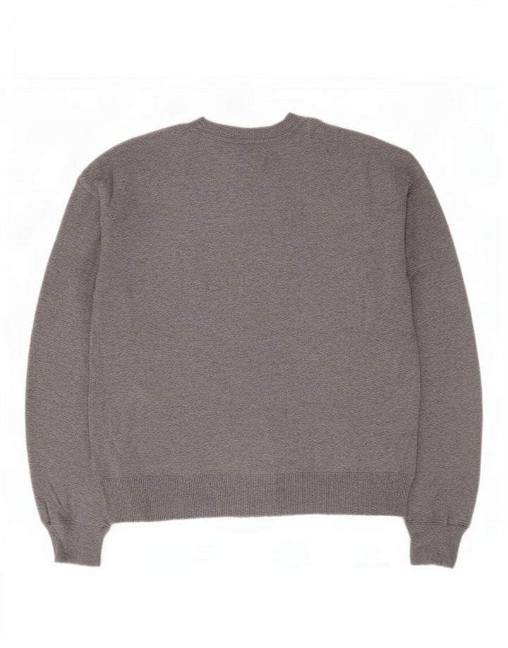 Oasis Dame Grafisk Oversized Crew Neck Jumper Sweater UK 10 Small Grey