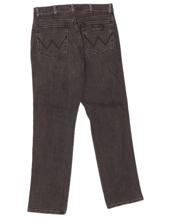 Wrangler Herre Texas Stretch Straight Jeans W34 L32 Sort Bomuld