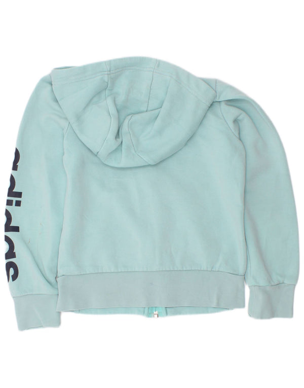 Adidas Girls Graphic Zip Hoodie Sweater 5-6 Years Blue