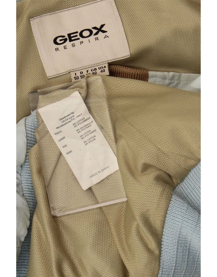 Geox Herre Respira Bomber Jacket UK 40 Large Blue Cotton