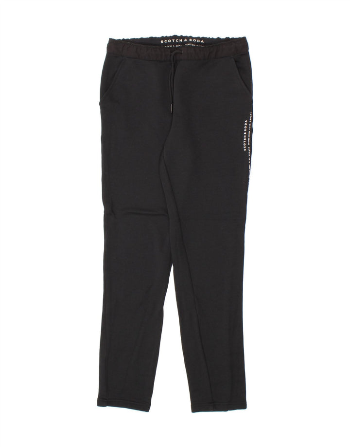 SCOTCH & SODA Womens Tracksuit Trousers UK 12 Medium Black Cotton Vintage Scotch & Soda and Second-Hand Scotch & Soda from Messina Hembry 