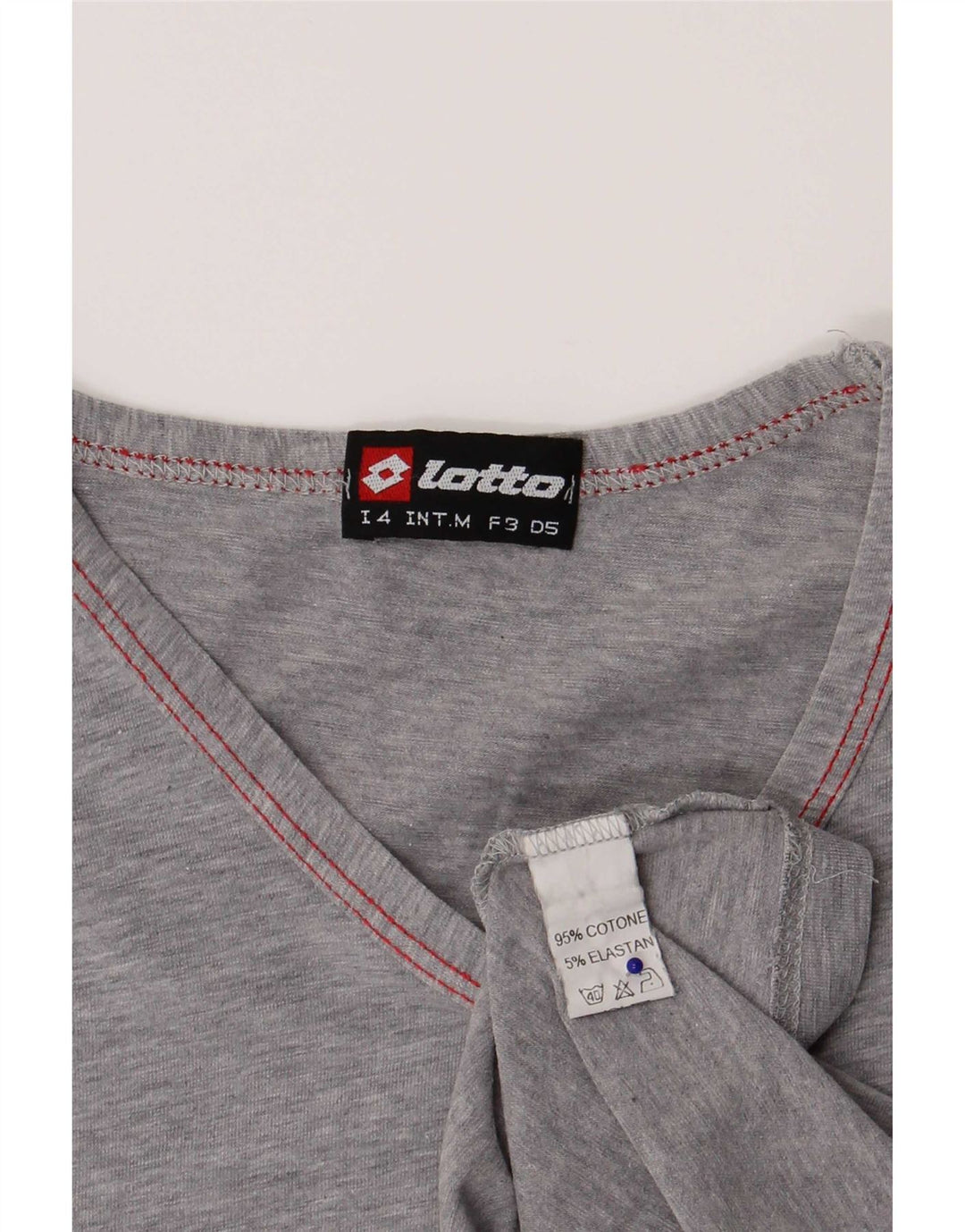 Lotto Dame T-Shirt Top UK 12 Medium Grå Bomuld