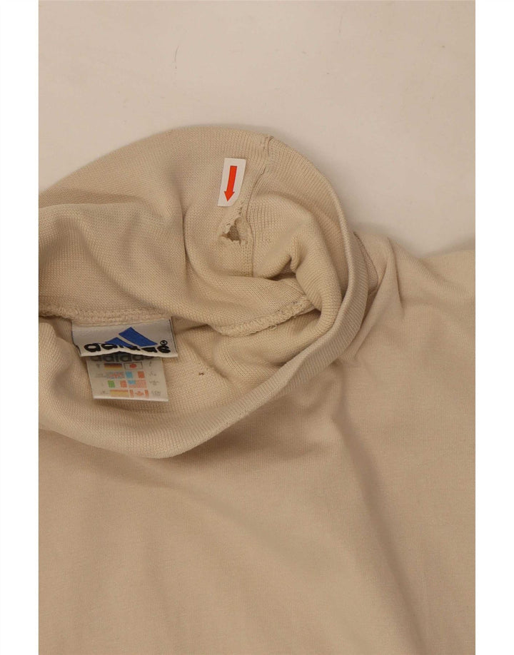 Adidas Herre Top Langærmet UK 38/40 Medium Beige Bomuld