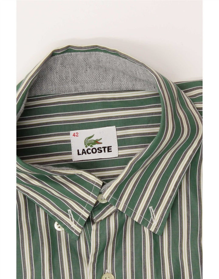Lacoste Herreskjorte str. 42 Stor Grøn Stribet