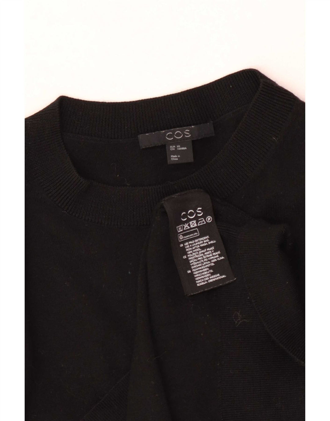 Cos Dame sweater med rund hals DK 6 XS sort uld