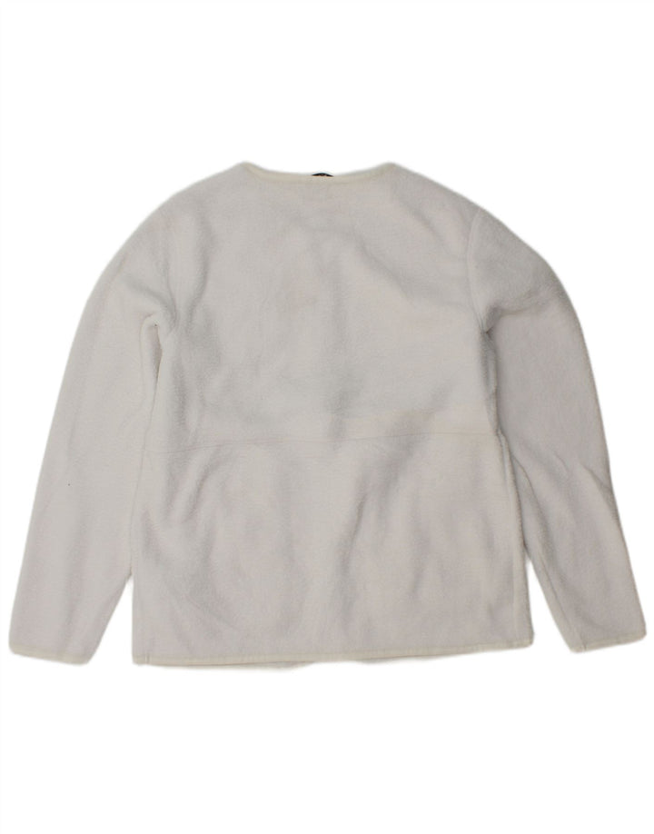 MARKS & SPENCER Fleecejakke til kvinder UK 10 Lille hvid polyester