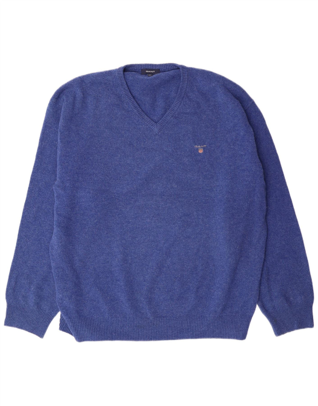 Gant Herre V-hals sweater 3XL Blå lammeuld Classic