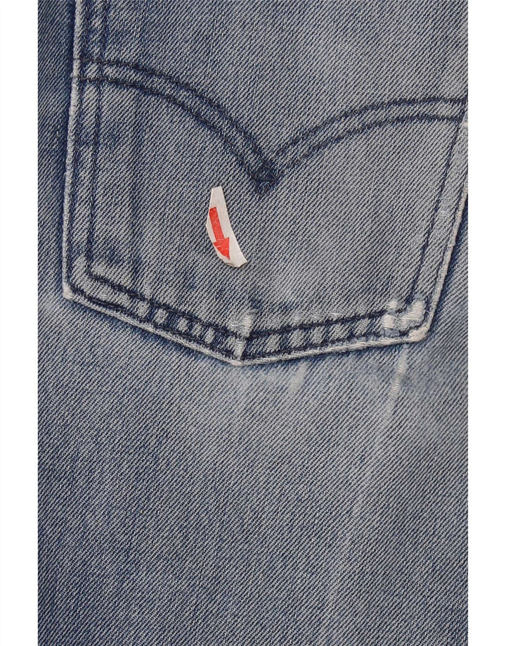 Levi's Dame Distressed Straight Jeans W28 L32 Blå Bomuld