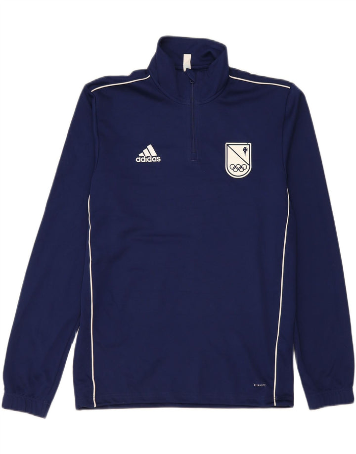 ADIDAS Mens Climalite Zip Neck Pullover Tracksuit Top Small Navy Blue
