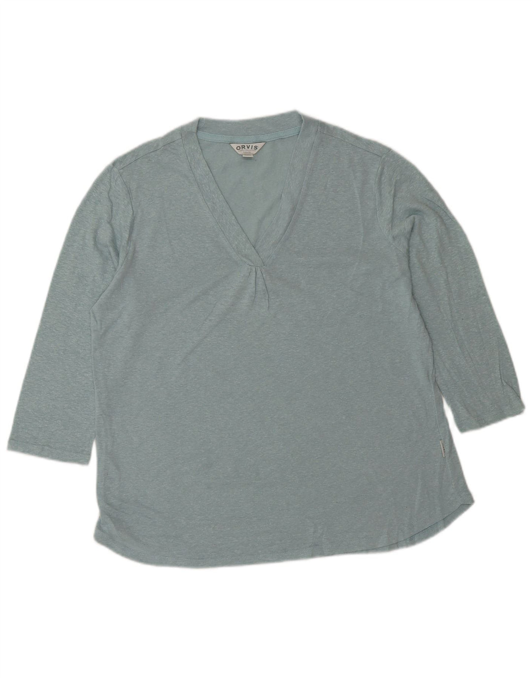 ORVIS Dame Oversized Top 3/4 ærme UK 10 Small Blue