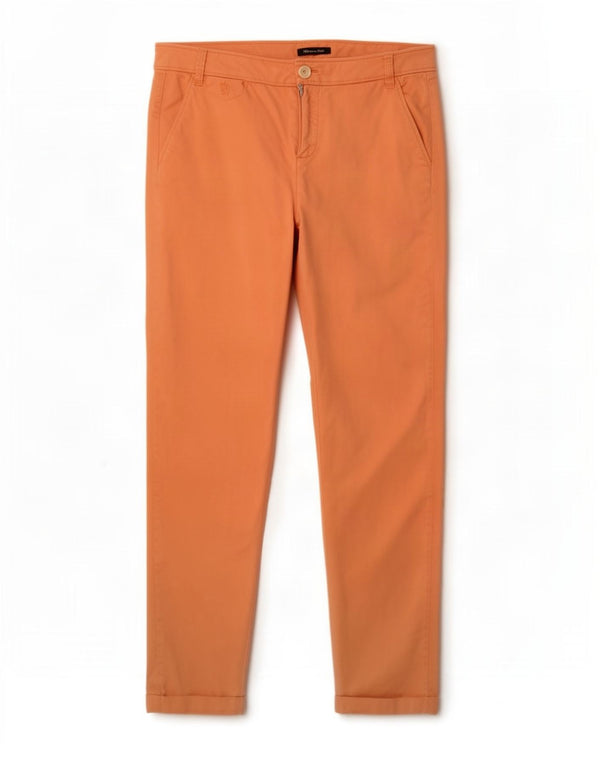 Massimo Dutti Womens Casual Fit Chino Trousers EU 38 Small W28 L29 Orange