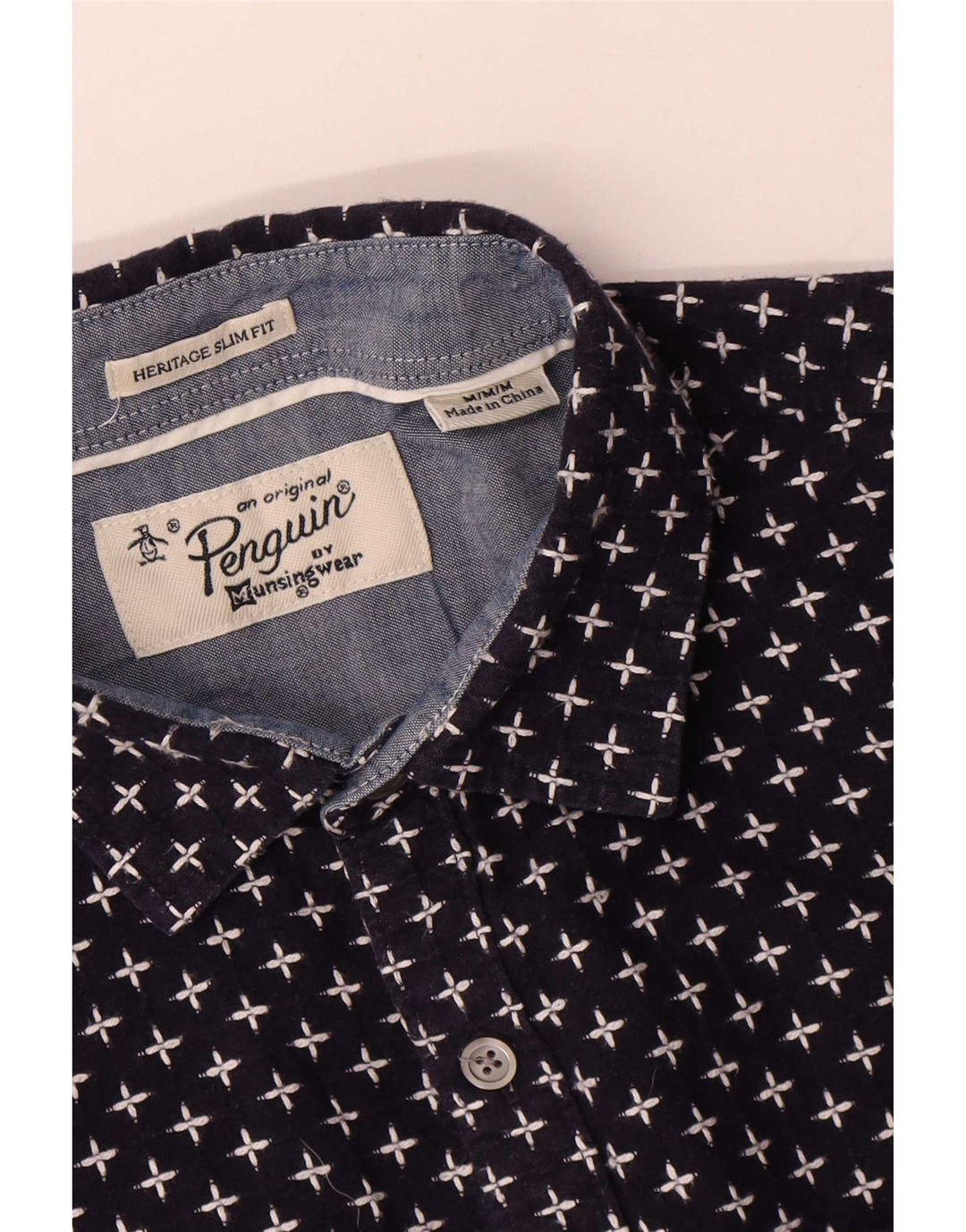 Penguin Heritage Abstrakt mønster Slim Fit skjorte Medium Navy Blue