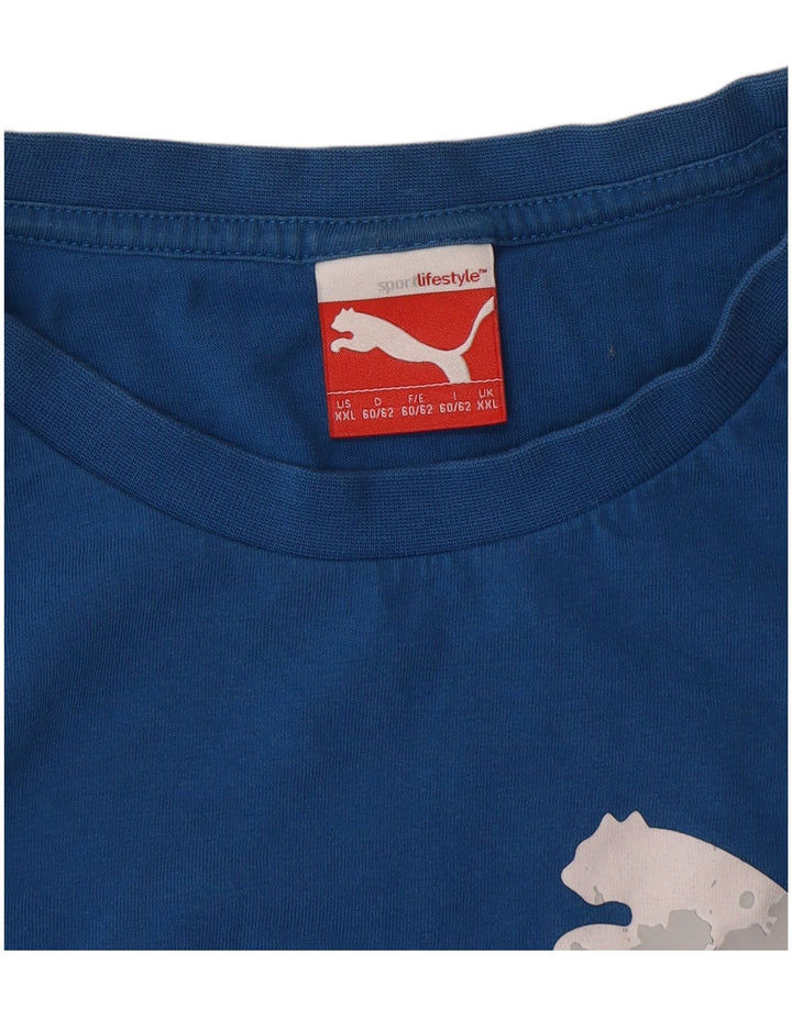 Puma Herre Grafisk T-Shirt Top 2XL Blå