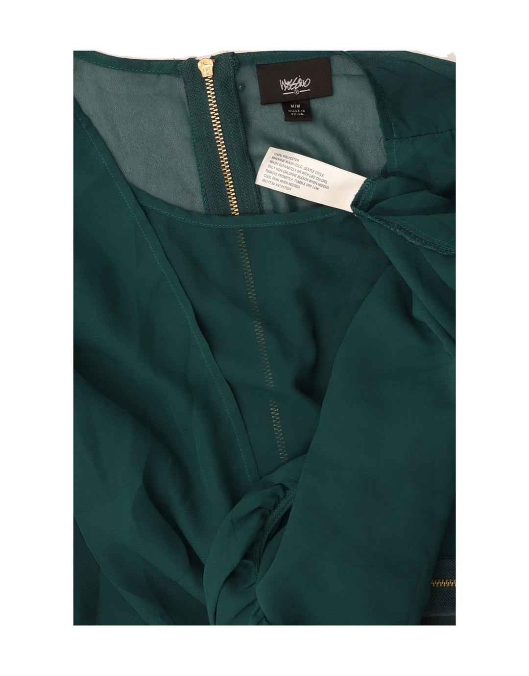 MOSSIMO Womens Long Sleeve Blouse Top UK 14 Medium Green Polyester Vintage Mossimo and Second-Hand Mossimo from Messina Hembry 