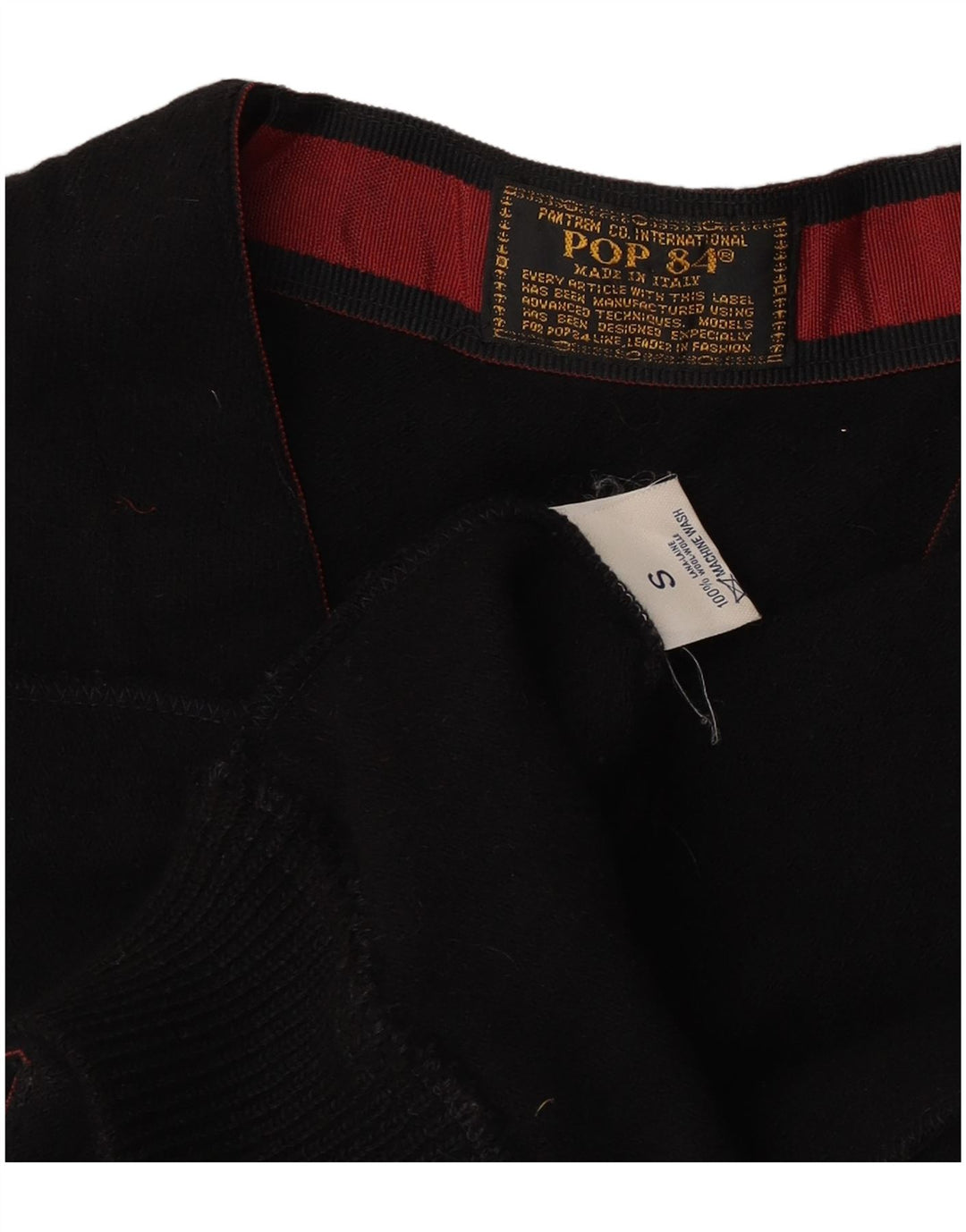POP 84 Herre ærmeløs cardigan sweater lille sort uld