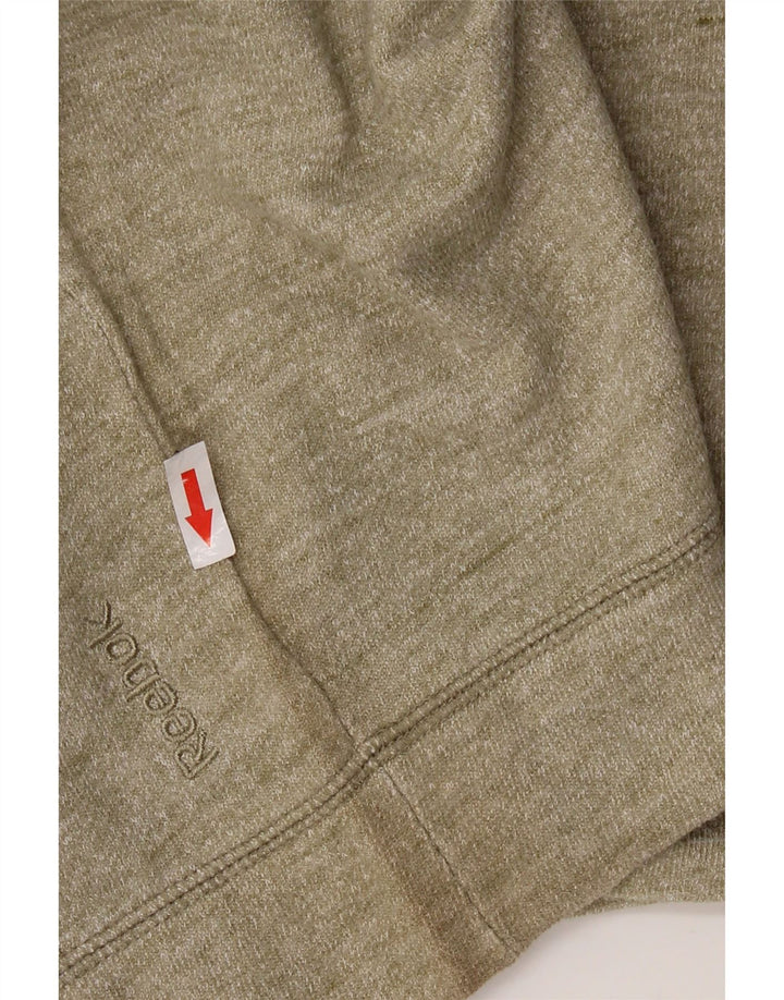 Reebok Dame Oversized Sweatshirt Jumper UK 18 XL Khaki Flecked Bomuld