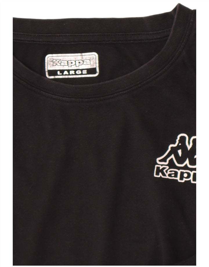 Kappa Herre Grafisk T-Shirt Top Stor Sort
