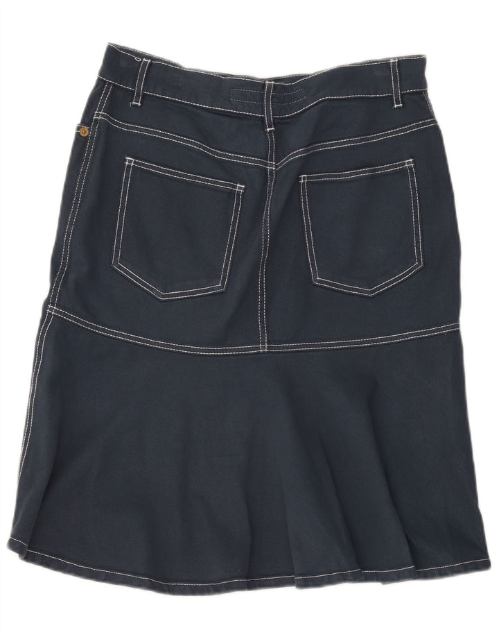 Escada Dame Denim A-Line Nederdel IT 40 Lille W32 Marineblå Bomuld